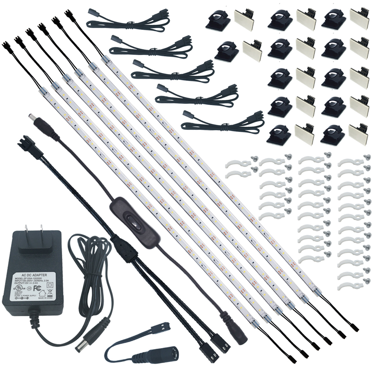 Litever Under Cabinet LED Light Bar Kits Plug in 3 pcs 12 inches Light Bars kit 